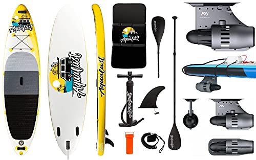 AQUALUST 10'6" SUP Board Stand Up Paddle Surf-Board BlueDrive S Power Fin Motor mit Akku gelb