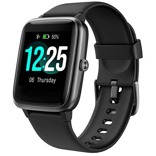 PUTARE Smartwatch, Fitness Tracker Schrittzähler Wasserdicht IP68 Sportuhr mit Pulsuhren Fitnessuhr für Android iOS Handy Smart Watch für Damen Herren, Schwarz