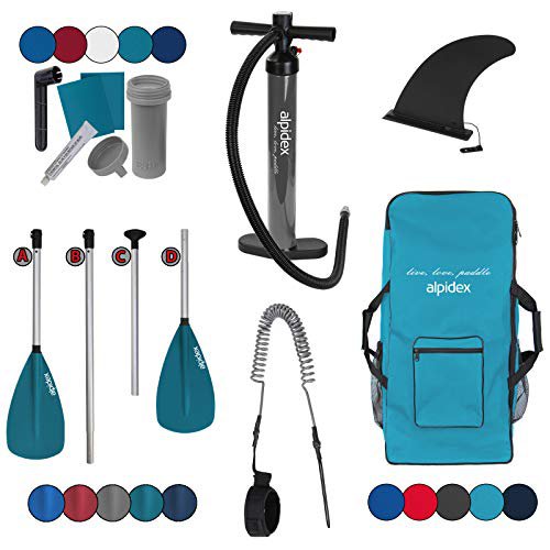 ALPIDEX Ersatzteile für Stand Up Paddle SUP 305 cm / 320 cm, Rucksack - Earth/Petrol