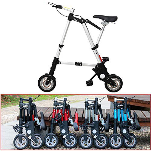 NANANA Fahrrad Faltrad Leicht 8zoll, Cityräder für Damen & Herren, Leichtgewicht Mini Klapprad, Travel Faltrad, Nabenschaltung Klappräder für Erwachsene, 96x94 cm,Silber,A