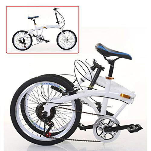 Jintaihua 20 Zoll 7 Gang Fahrräder Faltrad Doppel-V Bremse Kohlenstoffstahl Klappfahrrad Klapprad Faltrad Folding 44T Bike Weiß