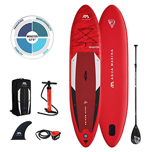 Aquamarina Stand Up Paddle Board aufblasbar im Set MONSTER 2021 iSUP 12’0” Stand-Up Paddling SUP-Board 366 x 84 x 15 cm