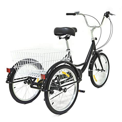 OUKANING 20 Zoll Dreirad für Erwachsene Dreirad für Senioren Fahrrad 8 Gänge 3 Rad Dreirad Fahrräder Cruise Tricycle Trike für Erwachsene und Senioren