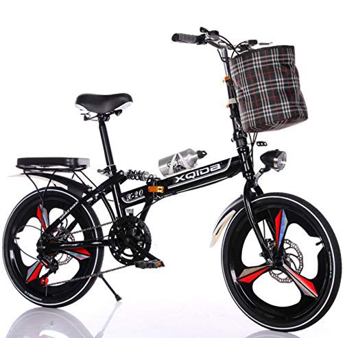 RDMSLKQ 20 Zoll Licht Aluminium-Faltrad-Klapprad, Faltfahrrad-Herren-Damen, 6 Gang Klappräder Cityrad ，Schnellklappsystem