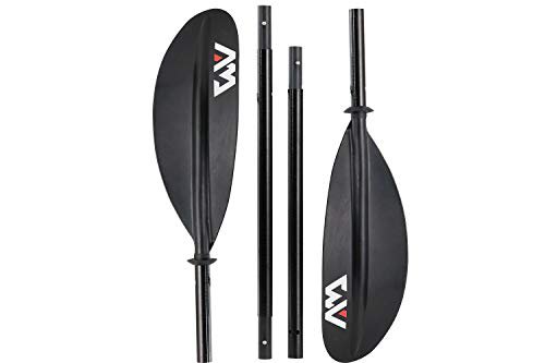 Aquamarina Aqua Marina Kajak-Paddel KP-2 2021 Fiberglas Schwarz 4-teiliges Paddel für Kanu Boot fahren, Länge 230 cm
