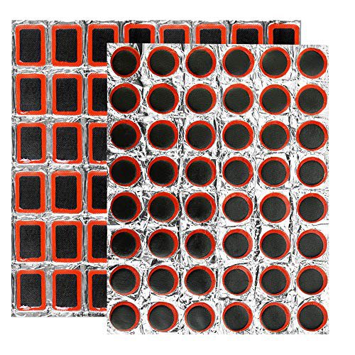UTRUGAN 192 Stücke Fahrradreifen Patch Kit Gummi Fahrrad Flicken Flickzeug Rundes Patch-Reparaturset Quadrat Reifenpanne Reparatur-Kit zur Reparatur von Reifen, Schläuchen, Schlauchbooten