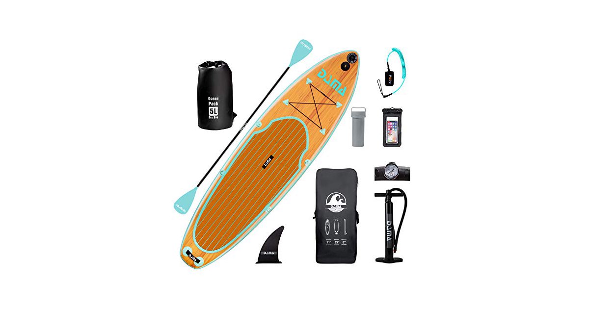 DAMA Aufblasbares Stand Up Paddle Board mit Premium AntiRutsch Deck