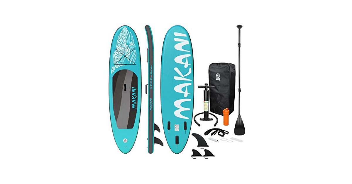 Stand Up Paddle SUP Board gonflable Makani 320x80x15 cm en PVC orange, pompe et sac de transport inclus
