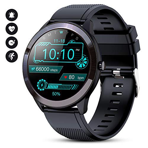 GOKOO Smartwatch Herren IP68 Wasserdicht Touchscreen Fitness Tracker Stoppuhr Pulsuhren Spo2 Schrittzähler SMS-Erinnerung Wearable Armbanduhr Für Männer IOS Android