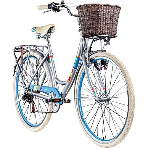 Galano Bella 700c Damenrad 28 Zoll Hollandrad Stadtrad Fahrrad Citybike Damenfahrrad 6 Gang (metallgrau, 48 cm)