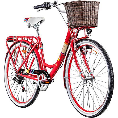 Galano Bella 700c Damenrad 28 Zoll Hollandrad Stadtrad Fahrrad Citybike Damenfahrrad 6 Gang (rot, 48 cm)