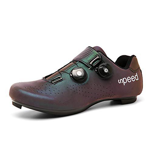 PAMRAY Fahrradschuhe Rennradschuh Herren Damen MTB Radsportschuhe Mountainbike with SPD/SPD-SL Lila 42