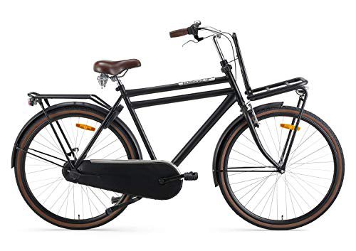 POPAL 28 Zoll Hollandrad Herren Daily Dutch Basic+ 3 Gänge Schwarz 50 cm Rahmengröße