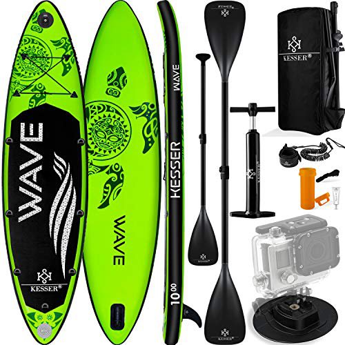 KESSER ® Aufblasbare SUP Board Set Stand Up Paddle Board | 320x76x15cm 10.6' | Supboard Premium Surfboard Wassersport | 6 Zoll Dick | Komplettes Zubehör | 130kg Grün