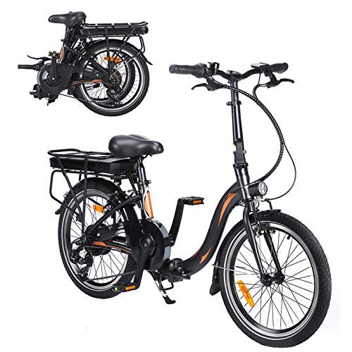 CM67 -F054 Elektro Faltfahrrad 20 Zoll Klappfahrrad E-Bike Aus Alu Quick-Fold-System 7 Gang Faltbares Fahrrad Elektro Faltrad Klapprad Elektro Mit LED-Licht Ebike Damen Herren Load Capacity 120KG