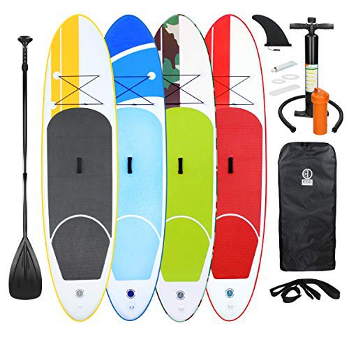 ECD Germany Aufblasbares Stand Up Paddle Board Set, Grün, 308x76x10 cm, aus PVC, bis 120 kg, Alu-Paddel, Komplettes Zubehör, SUP Board Paddling Board Paddelboard Surfboard Surfbrett Paddelbrett