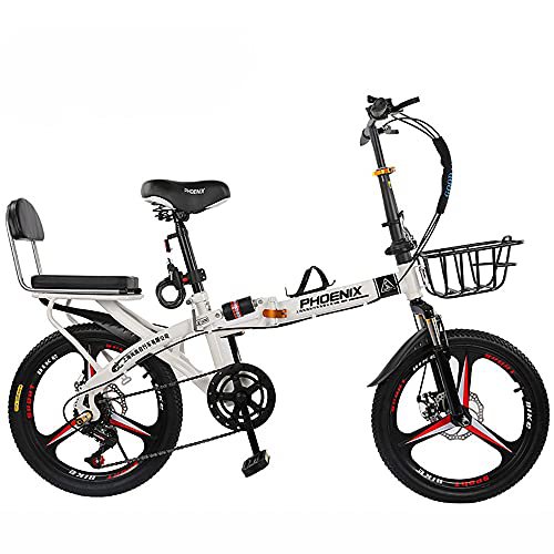 DODOBD 20 Zoll Faltrad-Klapprad Licht Aluminium, City Retro Bike mit Rücklicht und Autokorb, Faltfahrrad Leichte Arbeit Doppelscheibenbremsen, Alu-Rahmen