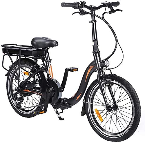 Delgeo 20 Zoll Elektrisches Fahrrad Electric Bike E-Bike Faltrad E-Bike Citybike Elektrofahrrad mit 10Ah 36V Wasserdicht IP54