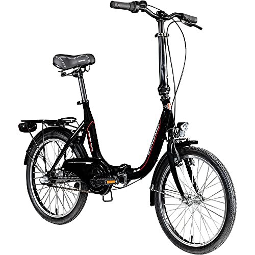 ZÜNDAPP Zündapp ZF40 Klappfahrrad Erwachsene 20 Zoll Fahrrad 3 Gang Klapprad Damen Herren Shimano Schaltung City Bike Faltrad Fahrrad tiefer Einstieg Folding Bike Unisex (schwarz, 35,5 cm)