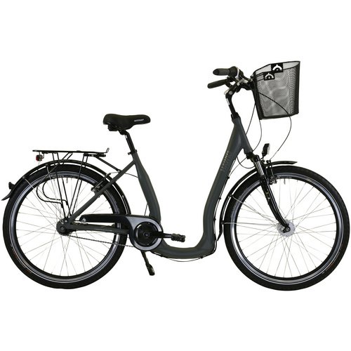 HAWK Bikes Tiefeinsteiger »Comfort Deluxe Plus«, 26 Zoll, 7-Gang, Unisex