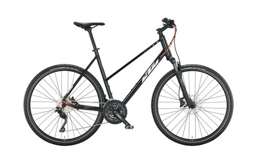 KTM X-LIFE ACTION flaming black (silver matt+orange matt) 2022 28"; Trapez