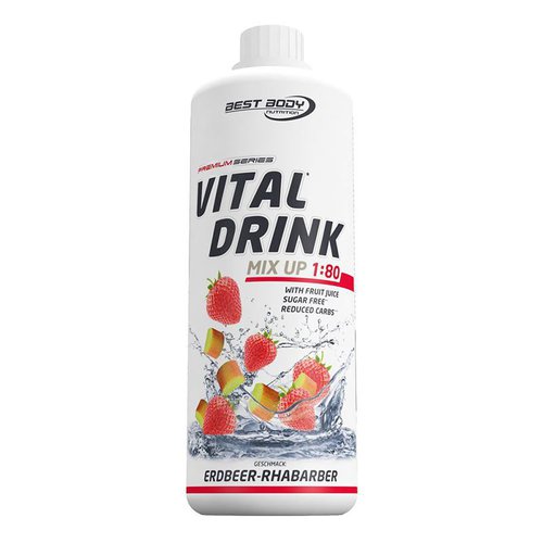 Best Body Nutrition Vital Drink 1000ml Erdbeer-Rhabarber