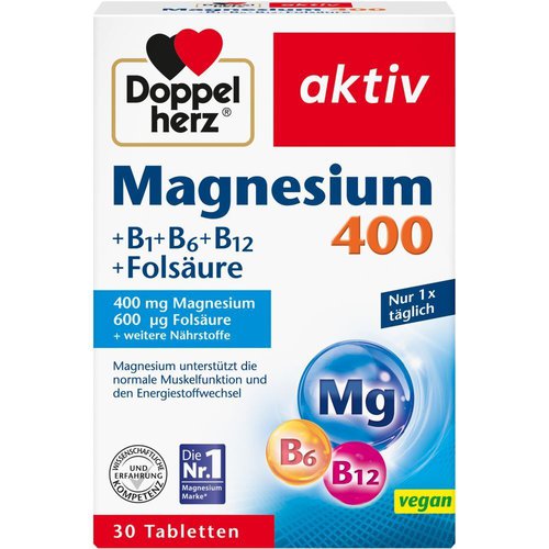 Doppelherz Doppelherz® aktiv Magnesium 400 + B1 + B6 + B12 + Folsäure Tabletten