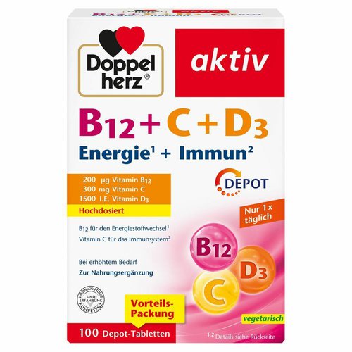 Doppelherz Doppelherz® B12 + C + D3 Depot aktiv