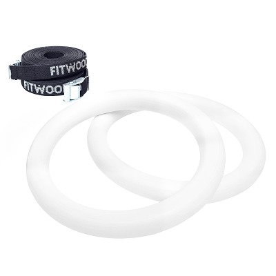 Fitwood Turnringe-Set "Ulpu", Weißes Holz, schwarzes Band