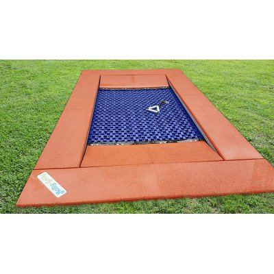 Hally-gally Rollstuhl-Bodentrampolin "Vario", Rot-Braun, Blau