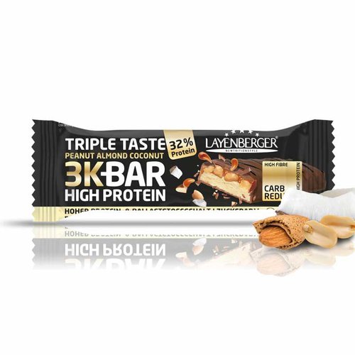 Layenberger 3K High Protein Bar Triple Taste 21 x 45g Peanut Almond Coconut