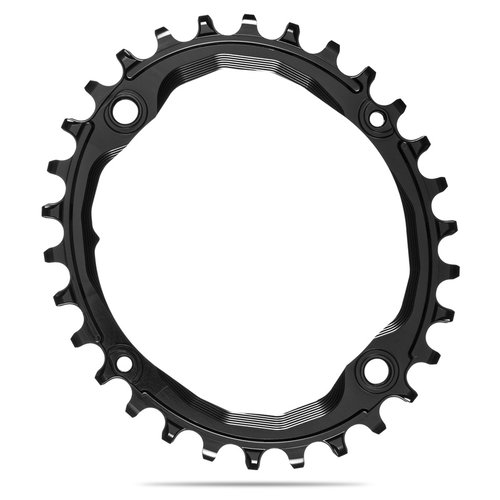 Absolute Black Platte 4 Arme Aluminium oval Schraube/Expander inkl. 30 T 104 BCD 1 x 10-12 v