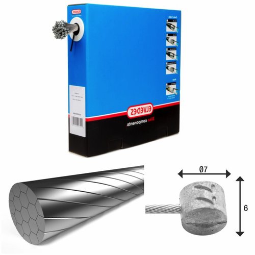 Elvedes Bremskabel 1x19 Edelstahl Slick Ø1,5mm T-Kopf Ø7x6 (x100)