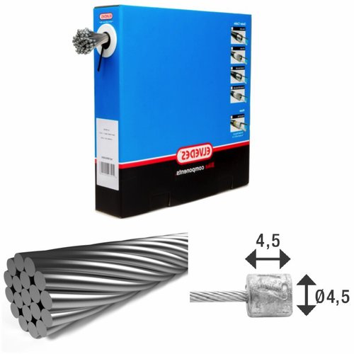 Elvedes Übertragungsleitungen 1x19 Edelstahldrähte Ø1,1mm mit Kopf N Ø4,5x4 (x100)