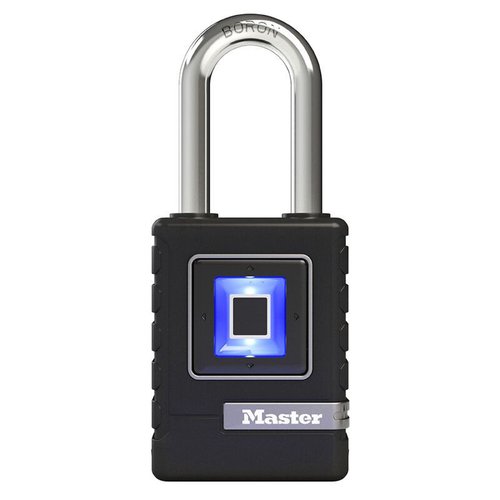 Master Lock Biometrisches Vorhängeschloss zur Diebstahlsicherung kann 10 Fingerabdrücke speichern Sicherheitsstufe 8 Masterlock
