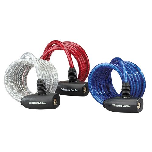 Master Lock 3er-Set Fahrrad-Spiralkabelschlösser mit Schlüssel - Lieferung mit 2 Schlüsseln pro Schloss Masterlock