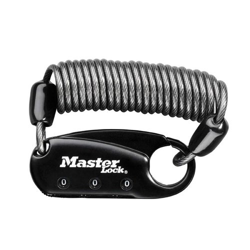 Master Lock Kabelschloss mit Zahlenschloss für Helmtasche