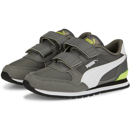 Puma ST Runner v3 Nl V PS Sneaker Kinder castlerock/white/light lime 28