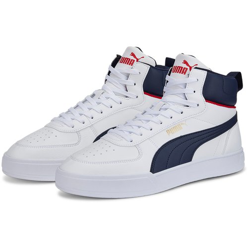 Puma Caven Mid Top Sneaker Unisex white peacoat team gold high risk red 42.5