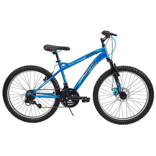 Huffy Mountainbike 24 Zoll Kinder Jungen Fahrrad MTB Mountainbike Bike EXTENT Blau 64349w, 18 Gang Shimano, Kettenschaltung, Federgabel, Scheibenbremse, 18 Gang