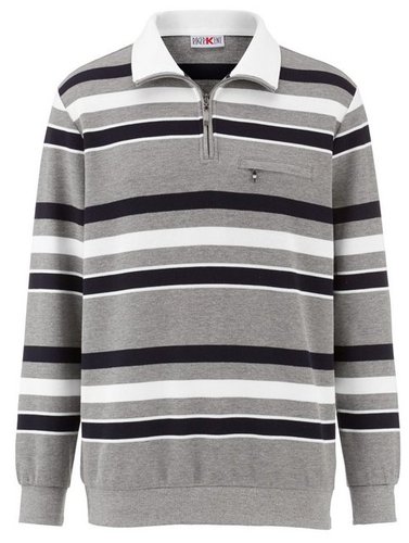 Roger Kent Sweatshirt Sweatshirt mit garngefärbtem Streifenmuster