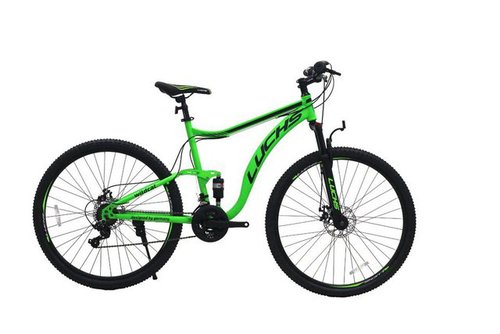 LUCHS Mountainbike 29 Zoll Fully Herren MTB Mountainbike Fahrrad / Lockout Federgabel, 21 Gang Shimano, Kettenschaltung