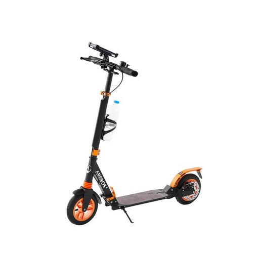 Arebos Cityroller Tretroller mit Luftreifen, höhenverstellbar, klappbar, (Stück, Orange)