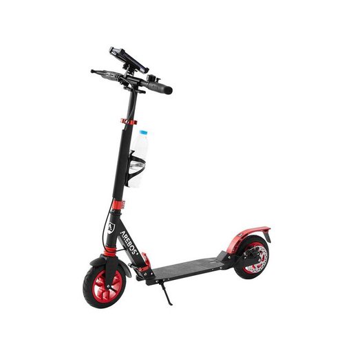 Arebos Cityroller Tretroller mit Luftreifen, höhenverstellbar, klappbar, (Stück, Rot)