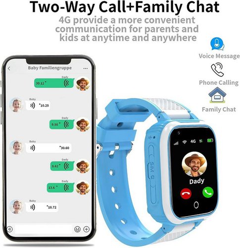 Welikera Kinder uhr mit GPS,Telefon,SOS,Spiel,Kamera,Wecker,Klassenmodus,IP68 Smartwatch