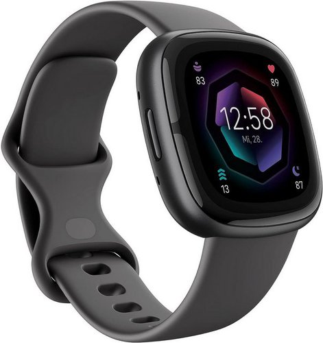 Fitbit Smartwatch Damen & Herren Sense 2 by Google, Fitness-Tracker mit GPS Smartwatch (3,4 cm/1,34 Zoll) 6 Tage Akku, 40+ Trainingsmodi, mit Android / iOS, Smarte Uhr für Sport, Smart Uhr Herren, Damen, Uhren, Fitnesstracker, Wasserdicht, Fitbit, Fitnessuhr, Fitness Tracker, Sportuhr, Sportuhren Damen Herren Sport