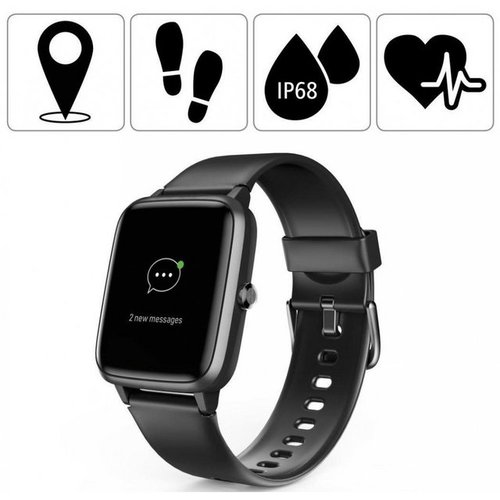Hama Fit Watch 5910 33 mm Edelstahl GPS - Smartwatch - schwarz Smartwatch