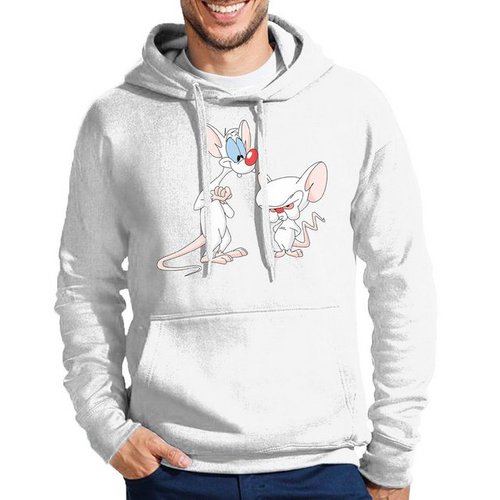 Blondie & Brownie Hoodie Herren PinkyBrain Pinky Brain Maus Mit Kapuze