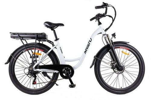 Myatu E-Bike E-Bike 26 Zoll E- Cityfahrrad Damenfahrrad mit tiefeinsteiger-Rahmen, 6 Gang, Hinterradmotor, 6 Gang, Hinterradmotor 250,00 W, Reichweite von bis zu 100km