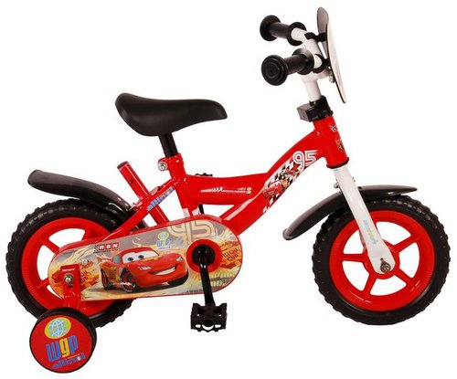 Disney Cars Kinderfahrrad Jungen - 10 bzw. 12 Zoll - Rot-Fester Gang - 85% zusammengebaut, bis 50 kg, EVA Reifen mit Weichprofil, Alter: 2 - 4,5 Jahre